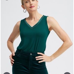 Chico’s satin trim tank size 3